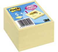 (TG. 76x76mm) Post-it 3M Post-it Notes Haftnotizen, 76 x 76 mm, gelb, 5+1 GRATIS