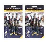 (TG. 8.0 (Confezione da 2)) SECURIT Set da 4 pennarelli a gesso liquido di color