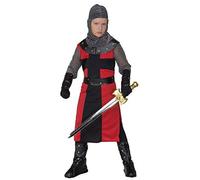 (TG. 8 - 10 anni (140 cm)) "DARK AGE KNIGHT" (long coat, belt, armbands, helmet,