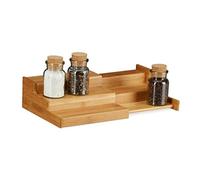(TG. 8.2 x 38.6 x 21 cm) relaxdays Portaspezie in Bambù, 3 Ripiani Allungabili,