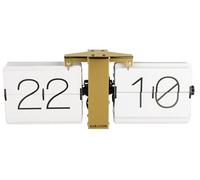 (TG. 8.5 x 36 x 14 cm) Karlsson Flip Clock No Case Bianco, Supporto in Ottone, A