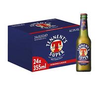 (TG. 8.64) Tennent's Super Birra, Bottiglia - Pacco da 24 x 355 ml - NUOVO