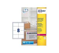(TG. 8 Labels) Avery Weatherproof Shipping Labels Laser 8 per Sheet 99.1x67.7mm