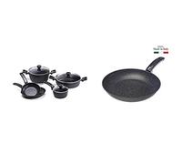 (TG. 8 Pezzi) Moneta Etnea Batteria Professional Set da 8 Pezzi, 2 Padelle da 20