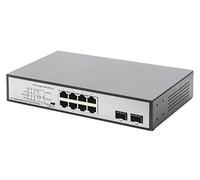 (TG. 8-porte + 2x Uplink SFP) Digitus Switch di Rete Fast Ethernet Poe+ - 19 Pol