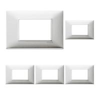 (TG. 8 x 12 cm (Confezione da 5)) Vimar Placca 3 m, Alluminio Spazzolato (Confez