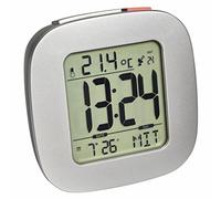 (TG. 8 x 3 x 8 cm) TFA Dostmann Radio Sveglia con Temperatura, Plastica, Argento