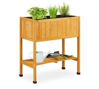 (TG. 80,5 x 74 x 38 cm) Relaxdays Aiuola Rialzata in Legno, Fioriera per Balcone