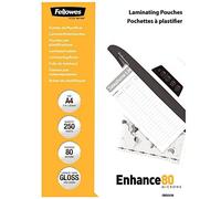 (TG. 80 my) Fellowes 5312903 Pouches, 80 Micron, Formato A4, Confezione da 250 P