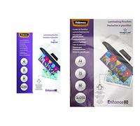 (TG. 80 my) Fellowes 5396403 Pouches Lucide Enhance80,Formato A3, 80 Micron, Con