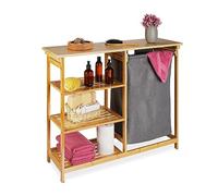 (TG. 80x100x32 cm) Relaxdays Cesto Scaffale Portabiancheria, Mobiletto Bagno in