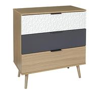 (TG. 80x39x75 cm) HOME DECO FACTORY HD7147 HD7147-Cassettiera con 3 cassetti, Le