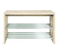 (TG. 81 x 30 x 55 cm) Haku Möbel 95931 Panca San Remo Rovere Cromo, W: 81 x D: