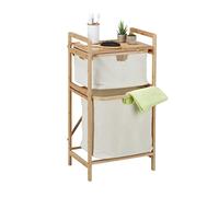 (TG. 85x44x33 cm) Relaxdays Mobile Portabiancheria, 2 Ceste Estraibili in Tessut