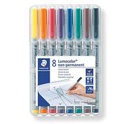 STAEDTLER 311 WP8 Lumocolor Non-Permanent Pen, Superfine Line Width, 0.4mm - Ass