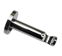 (TG. 8x8x0.1 cm) Gardinia 31053 Supporto Aperto per Asta, Metallo, Grigio Cromat