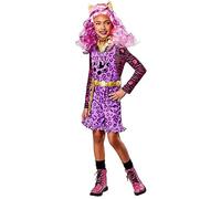 (TG. 9-10 anni) Rubies Costume Clawdeen Deluxe per ragazza, tuta, fascia per cap