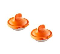 (TG. 9,3 x 11 x 7,5 cm) Lékué Pack di uova, acciaio inox, arancione, 9,3 x 11