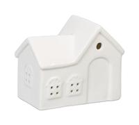 (TG. 9 x 11 x 6 cm) Relaxdays Casetta Portacandele in Ceramica, Casa Luminosa Po