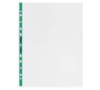 (TG. 90 Micron) Rexel Copy King 2115705-25 tasche perforate con dorso verde, in