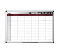(TG. 90 x 60 cm) Bi-Office GA0337170 - Lavagna magnetica planning annuale con co
