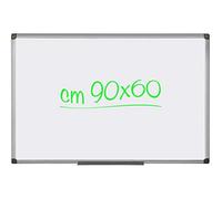(TG. 90 x 60) Lavagna Magnetica Bianca, 90 x 60 cm, Con Cornice In Alluminio, Su