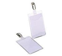 (TG. 90 x 60mm) Durable 810719 - Portanome Con Clip Ruotabile, Tasca Aperta, Com