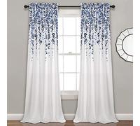 (TG. 95 x 52) Lush Decor Weeping Flowers - Set di tende oscuranti per finestre,