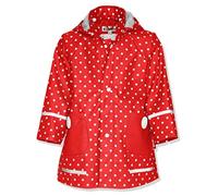 (TG. 98) Playshoes - Cappotto Impermeabile a Pois, Manica Lunga, Bambina, Rosso