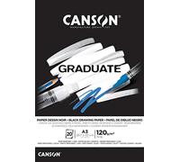 (TG. A3) Canson Graduate Papier dessin noir,album collato lato cortocarta da dis