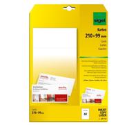 (TG. A4 (210 x 99 mm)) sigel PC-Korrespondenz-Karten, DIN lang, weiß, 185 g/qm,