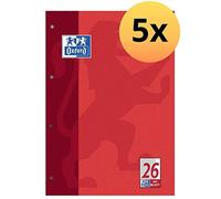 (TG. A4, 5er-Pack) Oxford - Quaderno scuola in formato A4 con bordi, lineatura 2