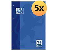 (TG. A4, 5er-Pack) Oxford - Quaderno scuola in formato A4 con bordi, lineatura 2
