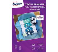 (TG. A4) Avery UK MD1004.UK - Carta per trasferimento tessile per cotone leggero