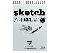 (TG. A4) Clairefontaine 96644C Blocco Schizzo, 21 x 29.7 cm, 100 Fogli, Avorio -