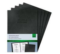 (TG. A4) Sigel Menu - Copertina con rilegatura elastica, colore: Nero - NUOVO