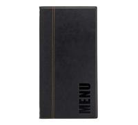 (TG. A45) Securit Porta Menu Trendy A5 Allungato Long -Nero - Bordi rifiniti - N