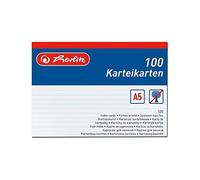 (TG. A5) Herlitz Schede per appunti, 100 pezzi, Formato A5, bianco - NUOVO