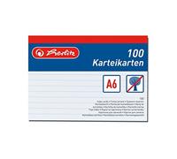 (TG. A6) Herlitz Schede per appunti, 100 pezzi, Formato A6, bianco - NUOVO