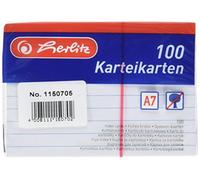 (TG. A7) Herlitz Schede per appunti, 100 pezzi, Formato A7, bianco - NUOVO