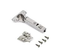 (TG. Apertura 105º) Emuca - Kit cerniera collo dritto X92N e basetta, Basetta a