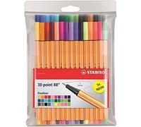 (TG. Astuccio 30 pezzi) Fineliner - STABILO point 88 - Astuccio con 25 colori as