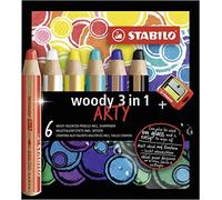 (TG. Astuccio da 6) Matita colorata Multi-Funzione - STABILO woody 3 in 1 - ARTY