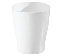 (TG. Bianco) iDesign - Pattumiera Rotonda compatta in plastica, per Bagno, Camer