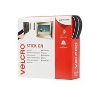 (TG. Black 20mm x 10m) VELCRO Brand Nastro riapribile adesivo 20mmm x 10m Nero -