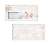 (TG. buste - 50 pezzi) SIGEL DU228 Buste di Natale, motivo renna, beige, formato