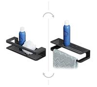 (TG. BxHxT: 35 x 7 x 10,6 cm) Tiger Caddy Cestello Doccia/Porta Salviette, Nero,