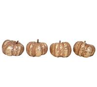 (TG. ca. 15 x 15 cm) HEITMANN DECO Zucca Set 4 pezzi arancione - NUOVO
