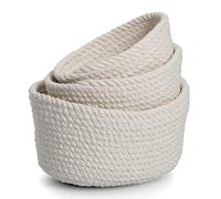 (TG. ca. 24 x 16 x 12 cm) Zeller 14434 - Set di 3 cestini portaoggetti, in coton
