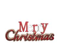 (TG. ca 30 x 12 x 2 cm) HEITMANN DECO Scritta in Legno Merry Christmas - NUOVO